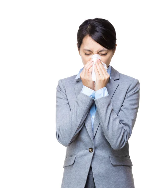 Asia woman sneeze — Stock Photo, Image