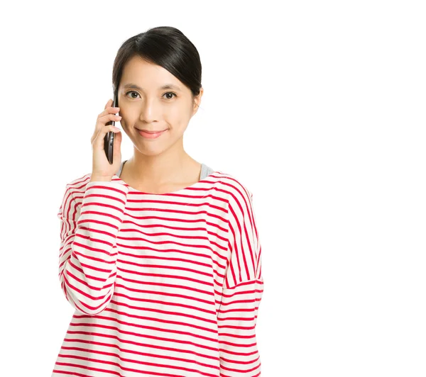 Donna parlare con cellulare — Foto Stock