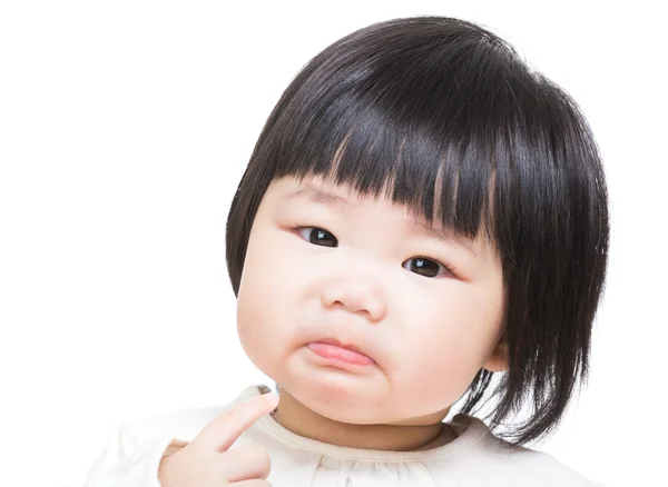 Meisje van de baby gevoel ongelukkig — Stockfoto