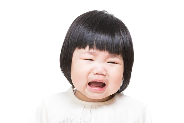 Asian baby girl feeling unhappy — Stock Photo, Image