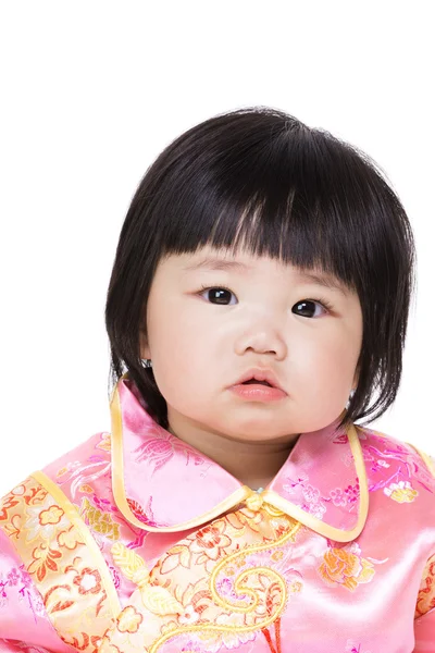 Chinese babymeisje met traditionele kostuum — Stockfoto