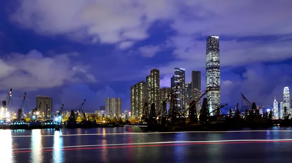 Kowloon skyline på natten — Stockfoto