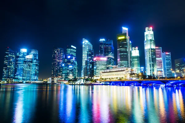 Singapur gece — Stok fotoğraf