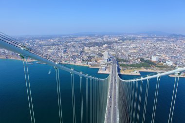 akashi kaikyo Köprüsü Kobe üstten görüntüleme 
