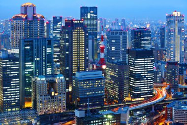 Osaka manzarası, gece