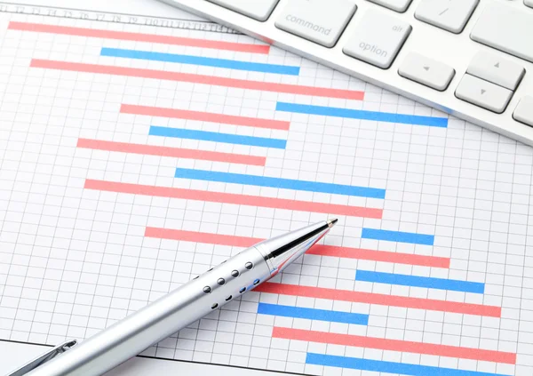 Project management with gantt chart — Stock Photo, Image