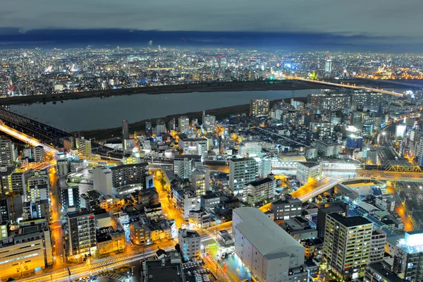 Osaka Stadt bei Nacht — Stockfoto