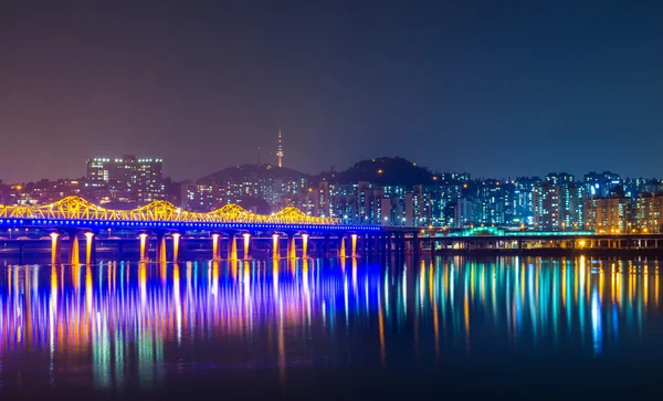 Seoul city, gece — Stok fotoğraf