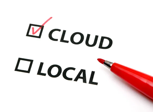 Data storage in cloud or local — Stock Photo, Image
