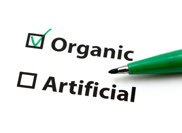 Option for organic or artificial — Stock Photo, Image