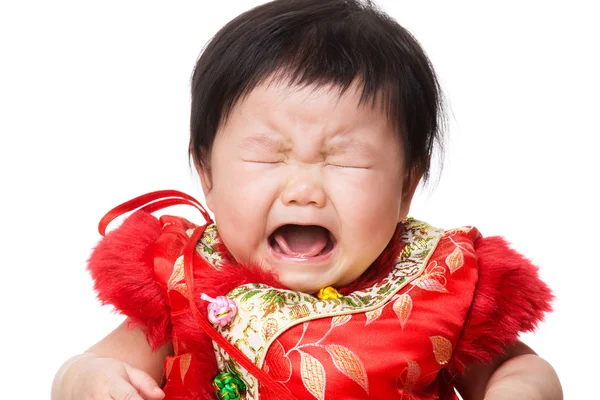 Chinês bebê menina chorando — Fotografia de Stock