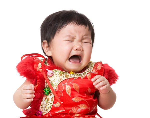 Chinês bebê menina chorando — Fotografia de Stock