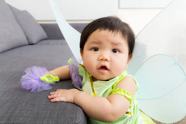 Asia baby girl with halloween party costume — Stock Photo, Image
