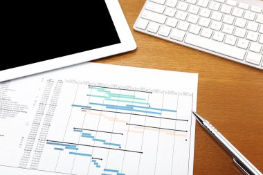 Proje gantt grafiği ile çalışma masası