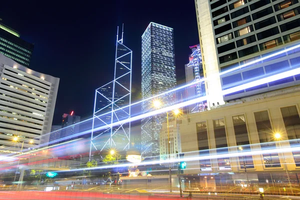 Hong Kong com trilha de tráfego — Fotografia de Stock