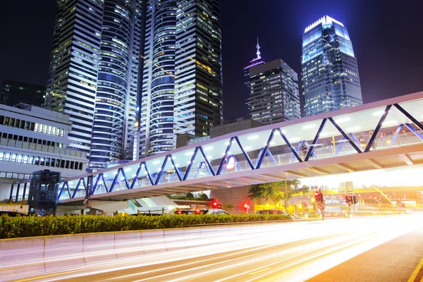 Fast moving car light in Hong Kong — Stock Photo, Image