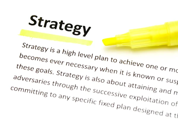 Definition of strategy — Stock Photo, Image