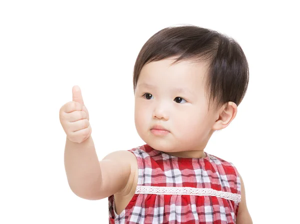 Baby gril thumb up — Stock Photo, Image