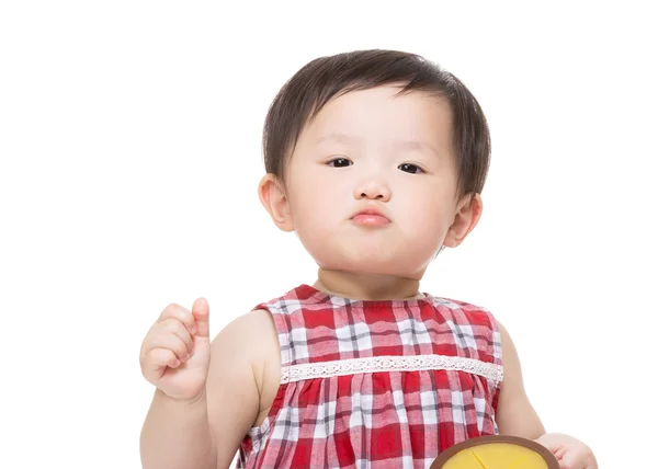 Asia baby girl thumb up — Stock Photo, Image