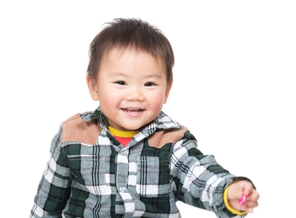 Asiático bebé chico dar la mano a usted — Foto de Stock
