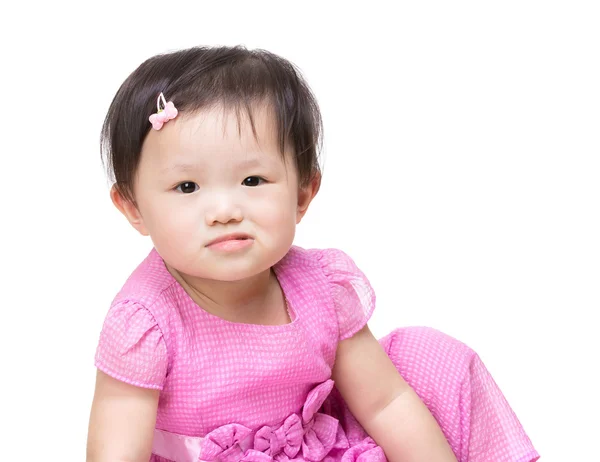 Ázsiai kislány, hogy vicces arc — Stock Fotó