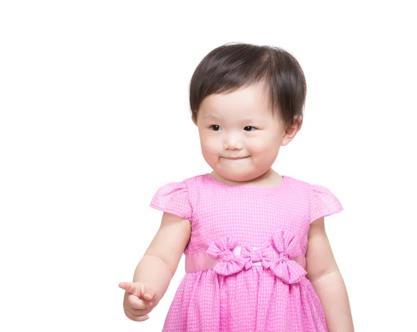 前にアジアの赤ちゃん女の子ポイント — ストック写真