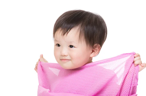 Niña sosteniendo su vestido —  Fotos de Stock