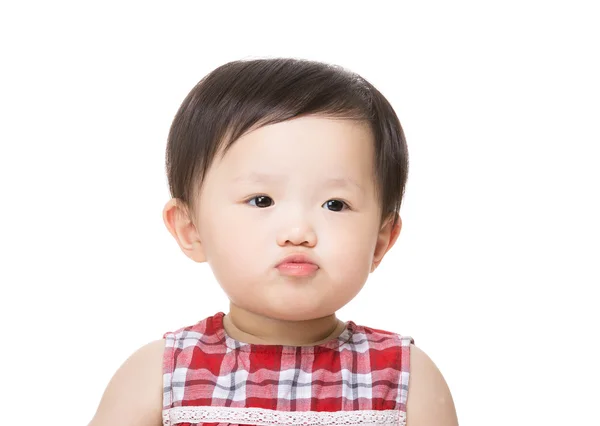 Baby girl purse lip — Stock Photo, Image