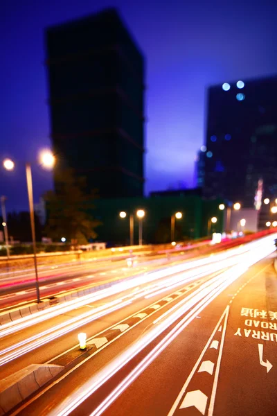 Busy traffic car light on roadway — Stock Photo, Image