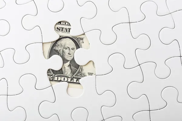 White puzzle with USD — Stock Photo, Image