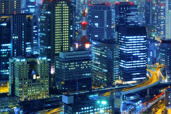 Osaka Stadt bei Nacht — Stockfoto