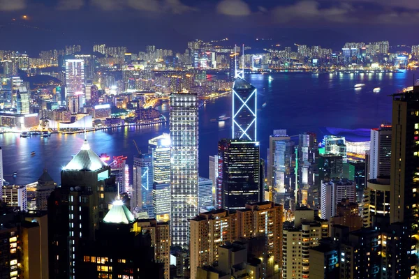 Hong kong stadsgezicht 's nachts — Stockfoto