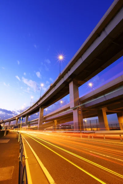 Freeway with traffic trail — Stock Photo, Image