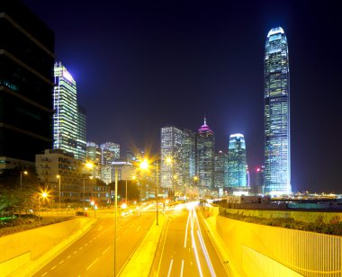 Hong kong cityscape ve karayolu