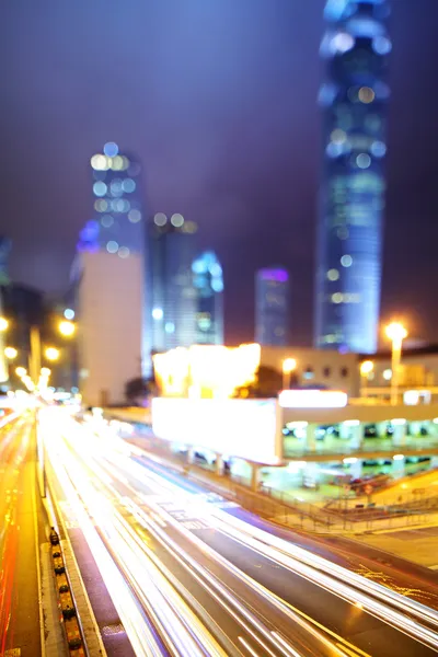 Fast moving car light on highway — Stock Photo, Image