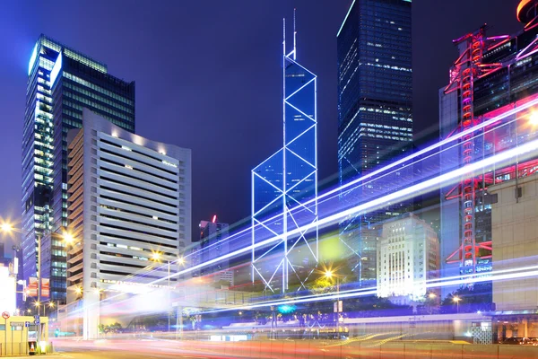 Hong kong stad en verkeer trail — Stockfoto