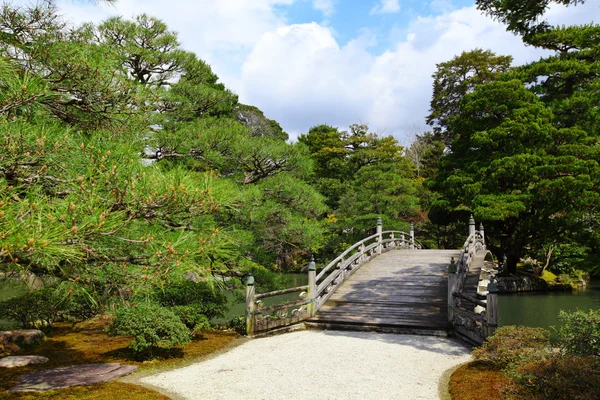 Japansk stil park med klarblå himmel — Stockfoto