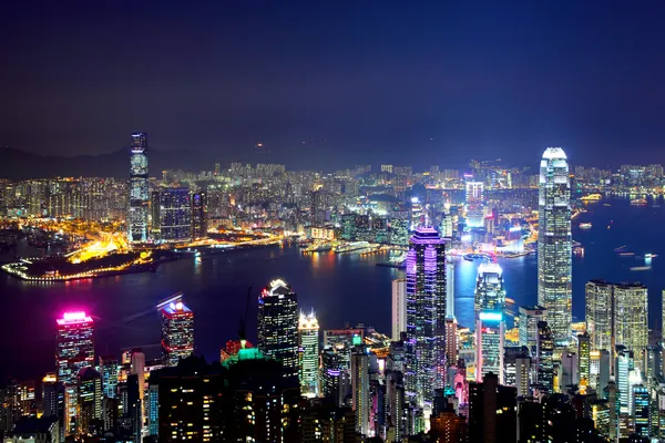 Hong kong ciudad por la noche — Foto de Stock