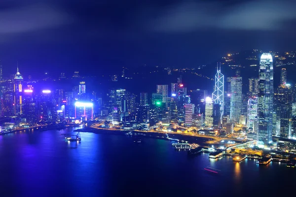 Hong kong Skyline bei Nacht — Stockfoto