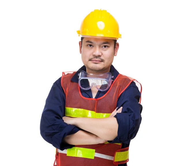 Asiático trabajador de la construcción retrato — Foto de Stock