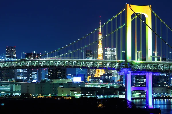 Tokyo skyline in de nacht — Stockfoto