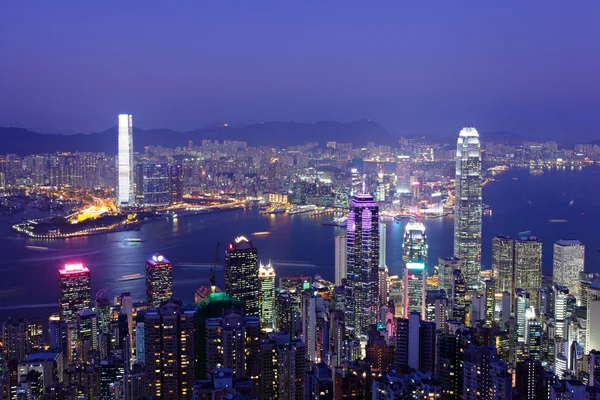 Hong Kong à noite — Fotografia de Stock