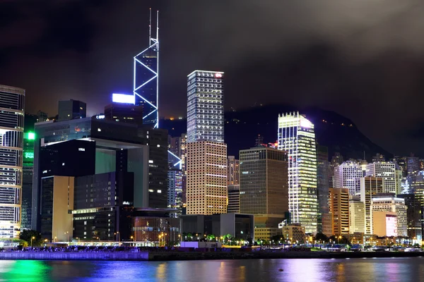 Hong Kong centro por la noche — Foto de Stock