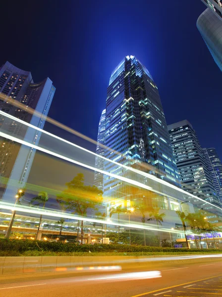 Hong kong cityscape trafik ile — Stok fotoğraf