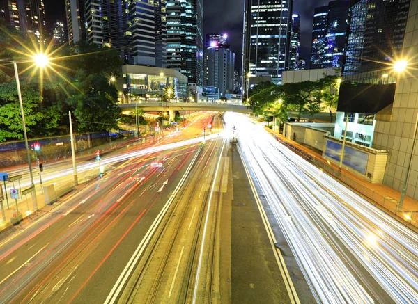 Hong kong ile trafik iz — Stok fotoğraf