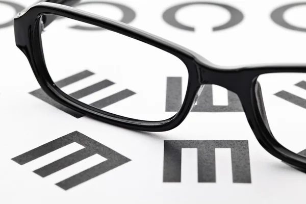 Eyechart com óculos — Fotografia de Stock