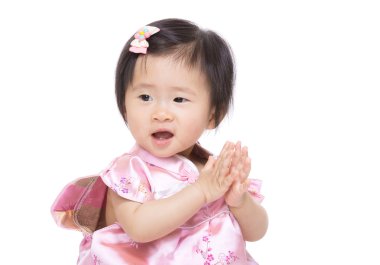 Alkışlar eller Çinli bebek kız