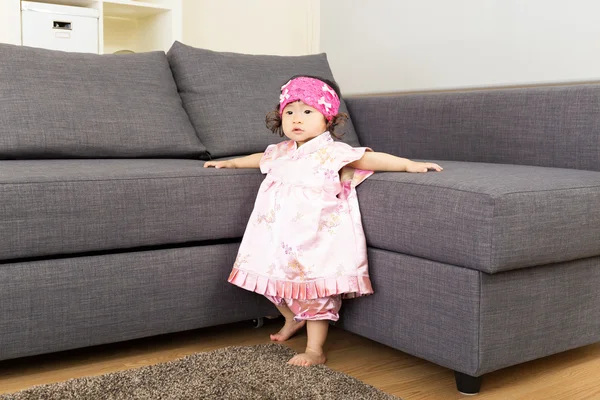 Chinese baby girl at home — Stock Photo, Image