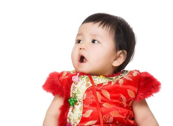 Bébé fille chinoise regardant vers un autre côté — Photo