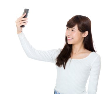 Asyalı kadın selfie